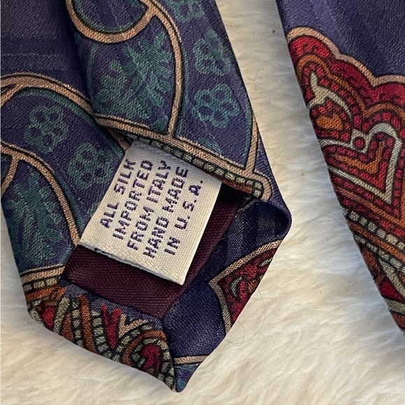 XMI Paisley Tie in Purple and Red - Picture 5 of 5
